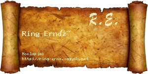 Ring Ernő névjegykártya